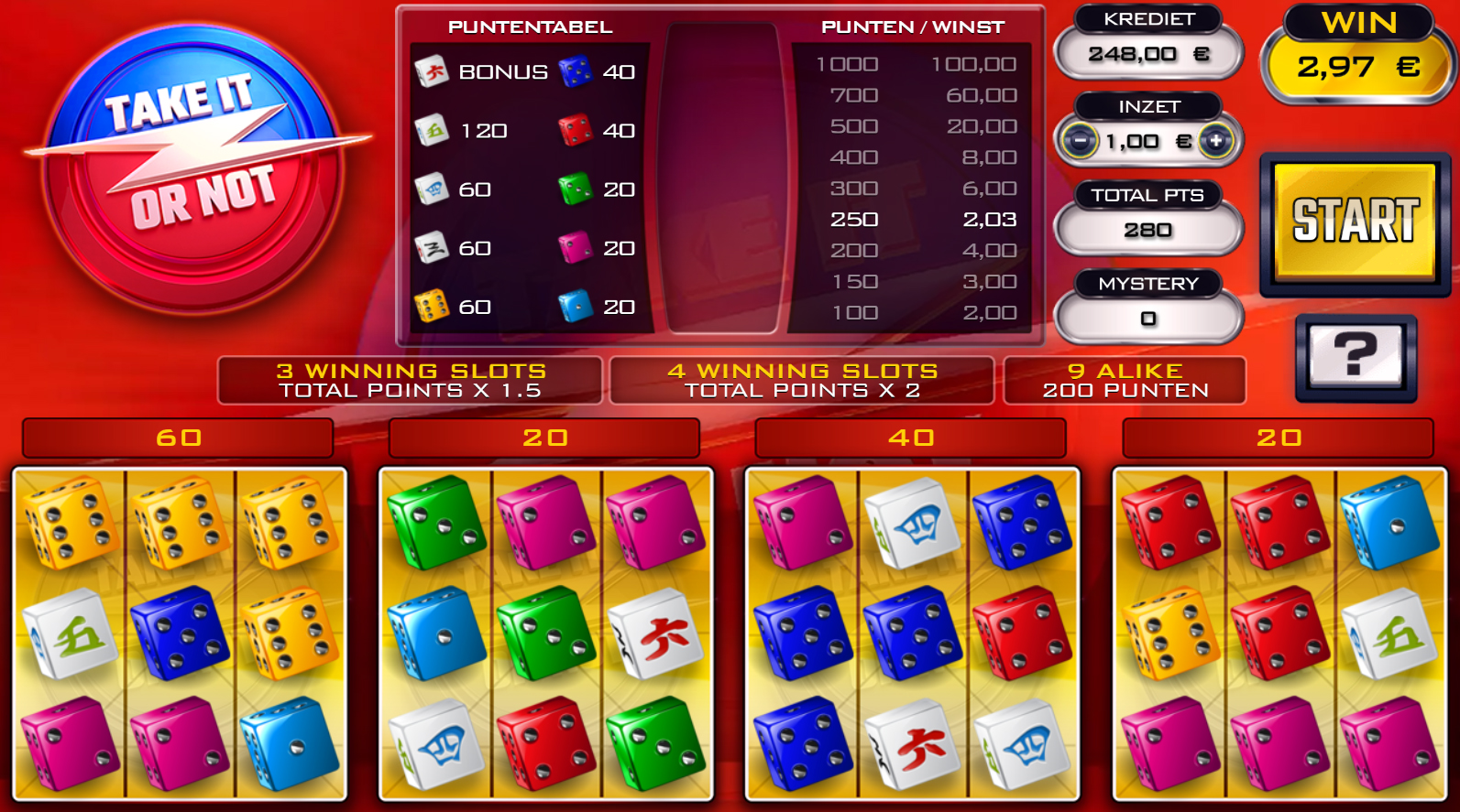 Take It Or Not - 4 slots - betFIRST Casino
