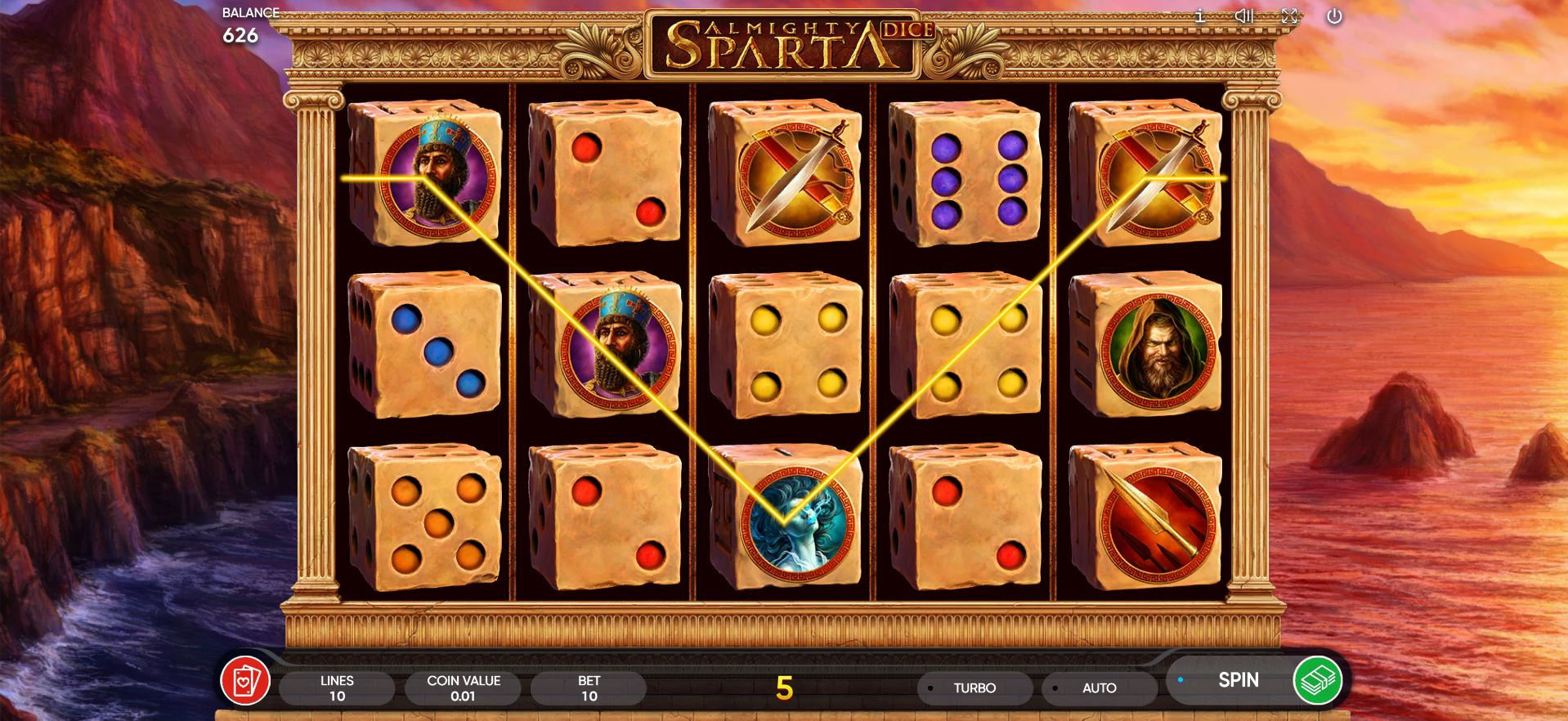 Almighty Sparta Dice - Interface