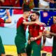 Portugal spelers vieren Cristiano Ronaldo Ruben Dias