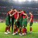 Portugal spelers vieren op het WK