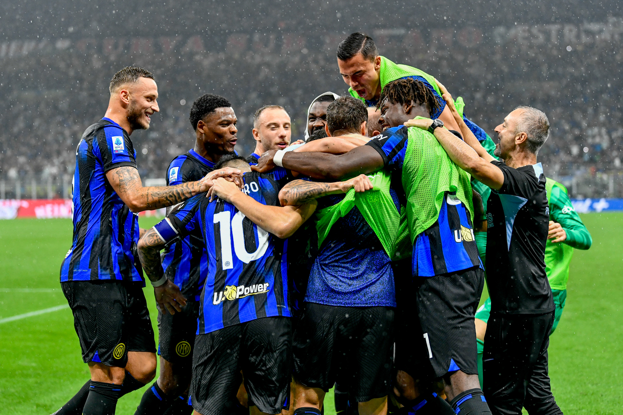 Inter Milan spelers vieren